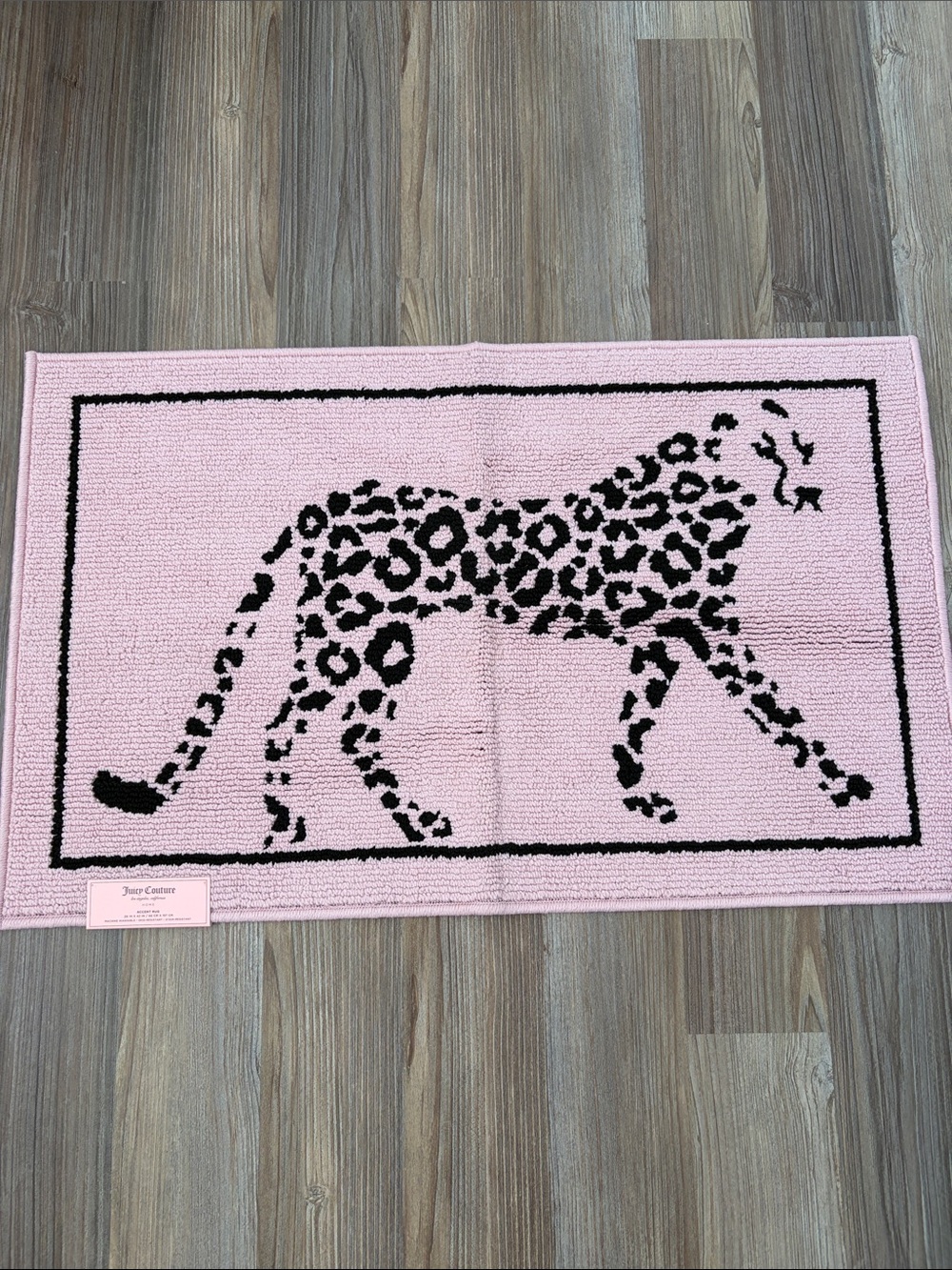 Juicy Couture Pink and Black Leopard Accent Rug